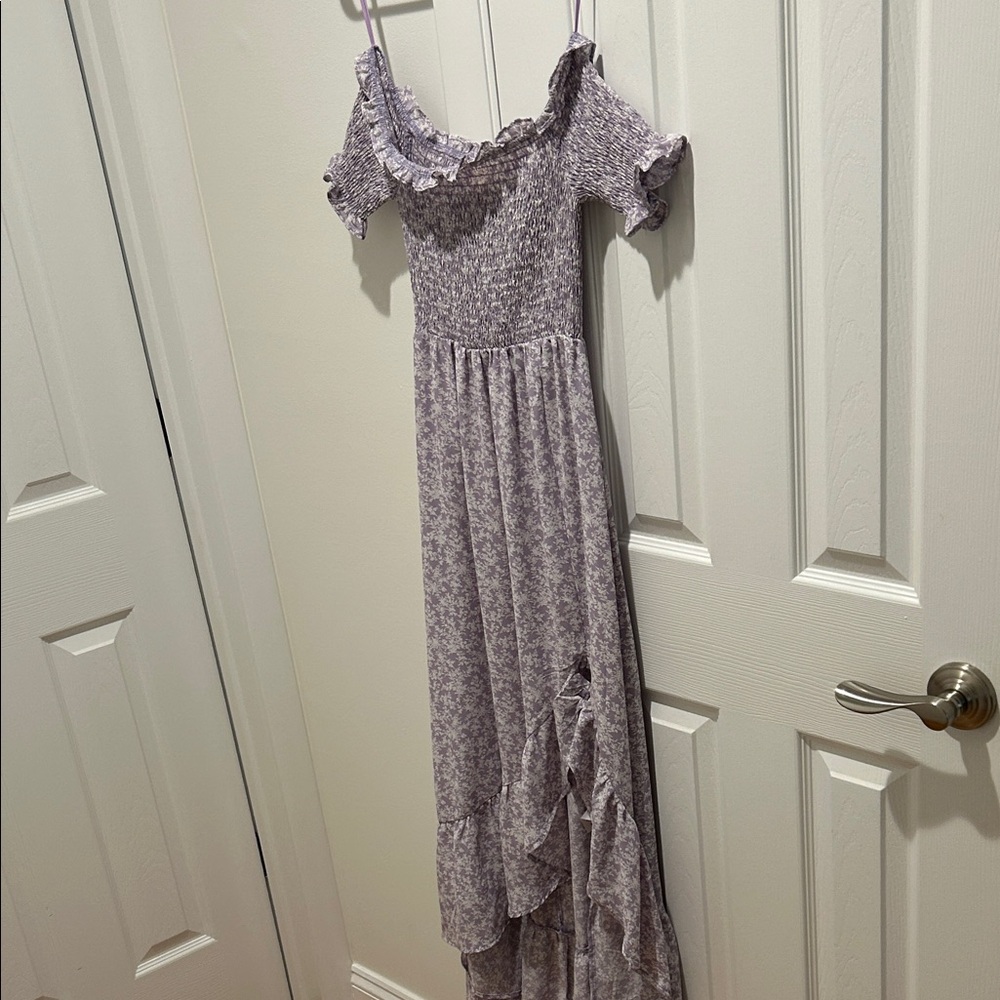 Purple Off-Shoulder Maxi Dress size S